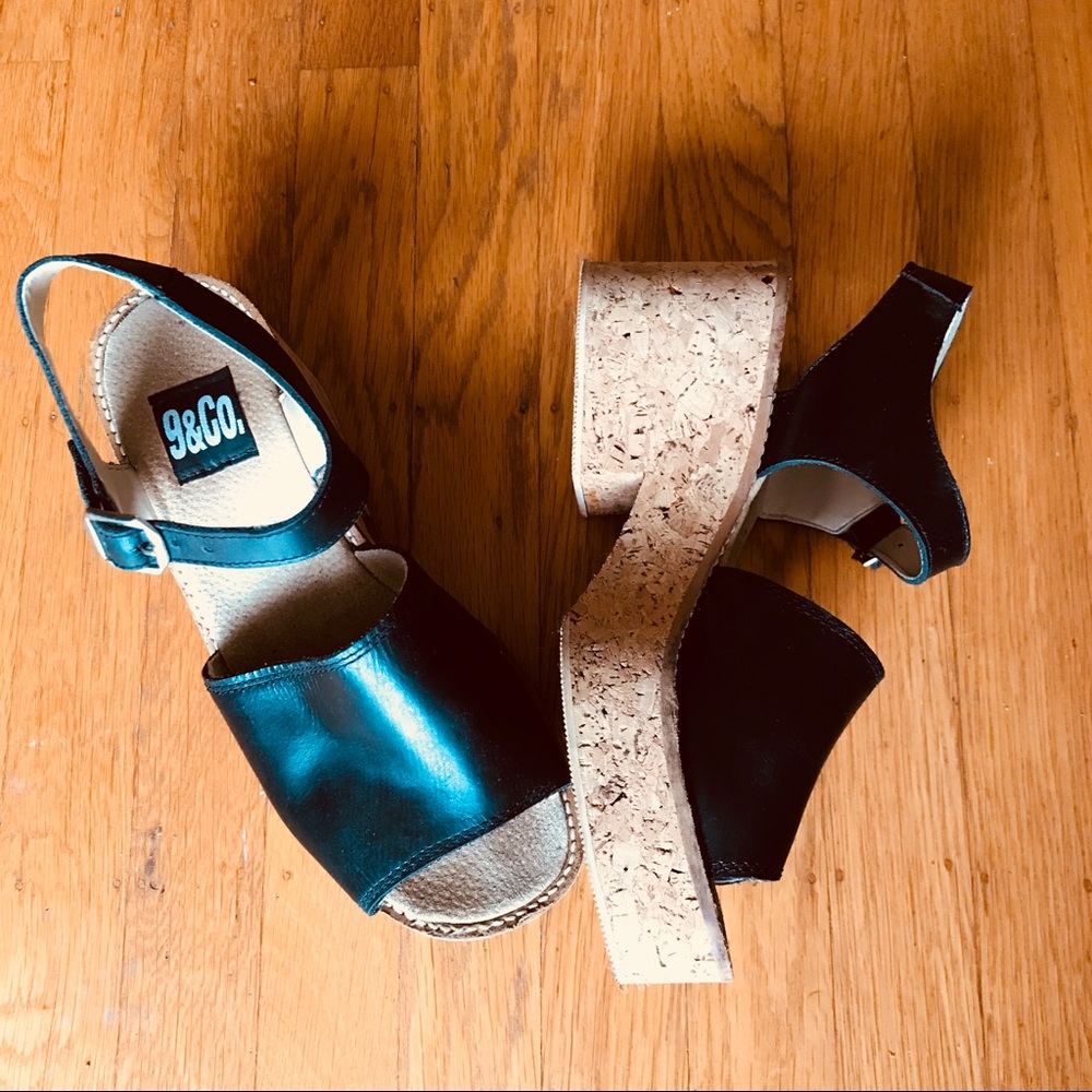Vintage 90s Nine & Co. Cork Platform Sandals